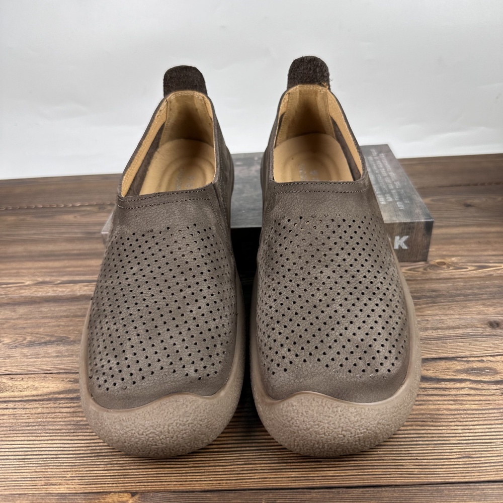 Hollow Out Leather Men's Shoes Breathable Soft Bottom Casual Shoes - Image 7