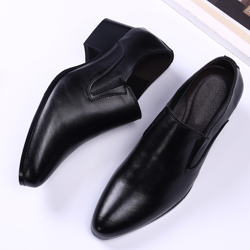 High Heel Pointed Leather Shoes Genuine Leather Men's Elevator Shoes - Image 7